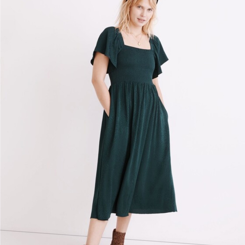 Madewell Lucie Smocked Midi Dress- Size L